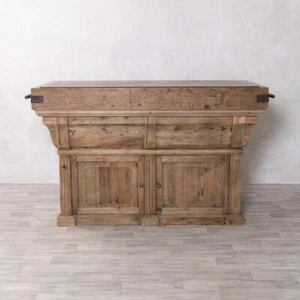 VINTAGE STYLE KITCHEN ISLAND BUTCHERS BLOCK TOP BREAKFAST BAR KITCHEN WORKTOP - Picture 1 of 17