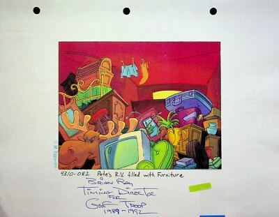DISNEY GOOF TROOP 1991 FIRMADO Brian Ray PRODUCCIÓN COPIA DE FONDO Disney #RB Foto 1 de 2
