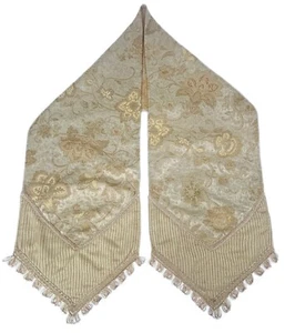 Table Runner Tapestry Gold Floral 70”x 13” - Picture 1 of 4