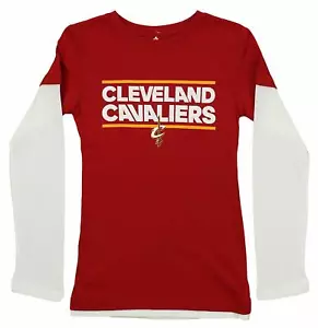 Adidas NBA Youth Girls Cleveland Cavaliers Long Sleeve Dassler Tee, Red - Picture 1 of 6