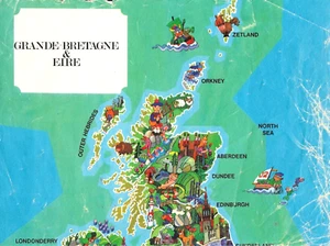 Grande Bretagne Eire Gran Bretagna Irlanda Mappa 1973 Michel Matagne Vintage - Foto 1 di 8