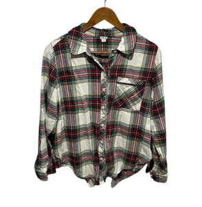 Aerie Plaid Flanell Damen XS Langarm Knopfleiste Nachtwäsche warm & kuschelig - Bild 1 von 4