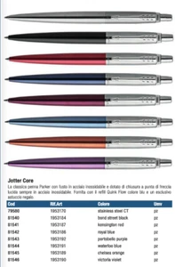 PARKER PENNA A SFERA JOTTER STANDARD COLORI ACCIAIO NERO BLU ROSSO core - Foto 1 di 1