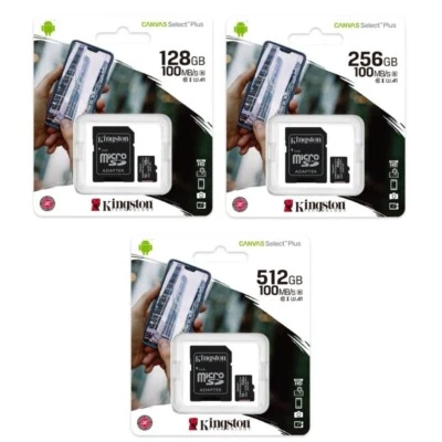 Kingston 64GB 128GB 256GB 512GB Class10 microSD SD SDXC Flash Memory Card 100MBs - Image 1 of 2