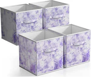 Collapsible Storage Bins - 11" Sturdy Foldable Fabric Storage Cubes with Handle - Picture 1 of 12