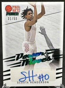 Scoot Henderson 2021-22 Leaf Pro Set Green Power Moves Autograph /50 #PM-SH1