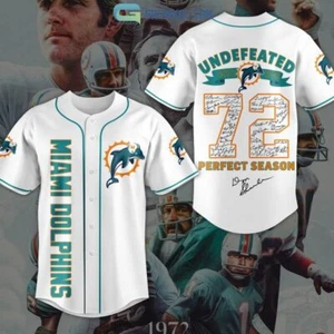 Miami Dolphin Nfl Undefeated Season 1972 Baseball Trikot - Bild 1 von 4