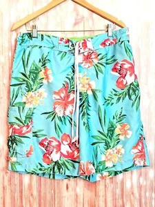 Merona Tropical Floral Hawaiian Lined Badehose Boardshorts Large L 36-38 - Bild 1 von 9