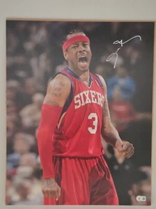 Foto firmata Allen Iverson Philadelphia 76ers 16x20 Beckett testimone - Foto 1 di 3