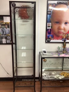 3 Large Metal & Glass Display Case Cabinet Locking - Picture 1 of 3