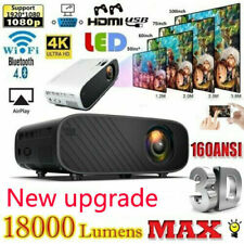 1080P HD 4K Bluetooth WiFi  3D LED Mini Video Projector Home Cinema 18000 Lumens
