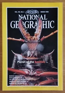 National Geographic March 1998, Planet of the Beetles, Very Good Condition - Foto 1 di 2