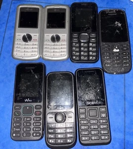 Lot of 2G Button Phones x7 - LG KP100, Nokia, Alcatel, Kazam, Wiko, Fuxen - Picture 1 of 1