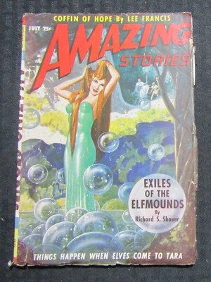 1949 July AMAZING STORIES Pulp Fiction v.23 #7 VG- 3.5 Richard S Shaver - Image 1 of 3