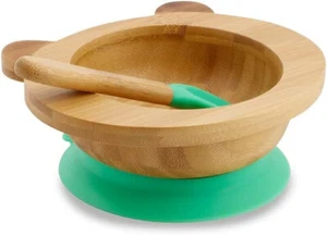 Baby Babyschale aus Bambus - Bambusschale Kinder Breischale Schüssel m. Saugnapf - Bild 1 von 2