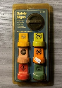 Vintage NEW Educational Insights Safety Signs Rubber Stamp - Picture 1 of 4
