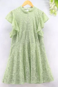 Anthropologie Maeve Women's Mock-Neck Lace Mini Dress Moss Green XL NEW - Picture 1 of 10