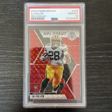 2020 Panini Mosaic 🔥 AJ Dillon🔥Red Mosaic Rookie Card PSA 10 Green Bay Packers