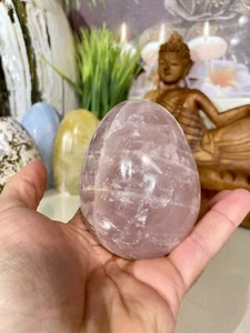 "Rosenquarz Eierform Heilkristalle natürlicher rosa Stein 4x3""" - Bild 1 von 9
