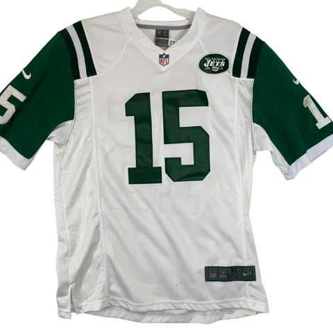Tim Tebow #15 New York Jets Nike White Green Jersey 7369 Cover