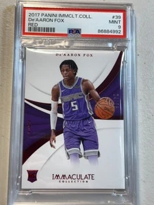 De'Aaron Fox PSA 9 2017-18 Panini Immaculate /35 Red Rookie RC #39 Kings - Picture 1 of 2