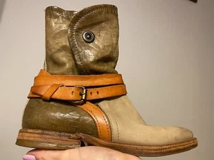A.S.98 Multicolor Biker Leather Italian Boots EU 37 - Picture 1 of 12
