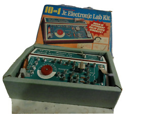 Science Fair 10 in 1 Jr Electronic Lab Kit vintage w box solid state circuits
