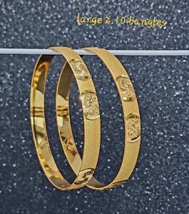 Bollywood Indian Women's Traditional Gold Plated Bangle Set of 2 Pcs * 2.10 - Picture 1 of 5