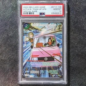 DRAGON BALL BT17-136 ANDROID 17 & ANDROID 18, TEAM-UP ATTACK DBZ PSA 10 GEM  - Bild 1 von 2