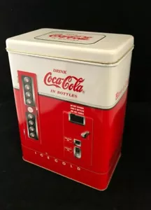 COCA-COLA RETRO TIN VENDING MACHINE HINGED LID - Size: 8" X 6" X 3.5" - 1997 - Picture 1 of 4