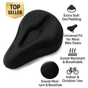 Universal Gel Bike Seat Cover – Cushion for Peloton, Spin & Cycling Saddles - Picture 1 of 9