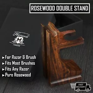 Wooden Shaving Stand - 2 in 1 Brush Razor Stand Holder - Razor Holder By Haryali - Picture 1 of 8