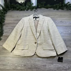 Apostrophe Blazer Size Large 16 Beige / Gold New With Tags Jacket Womens - Picture 1 of 22