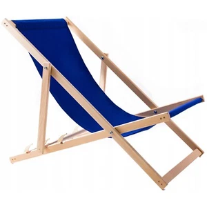 Liegestuhl Buchenholz Strandstuhl Gartenliege Sonnenliege Schaukelliege Blau - Bild 1 von 2