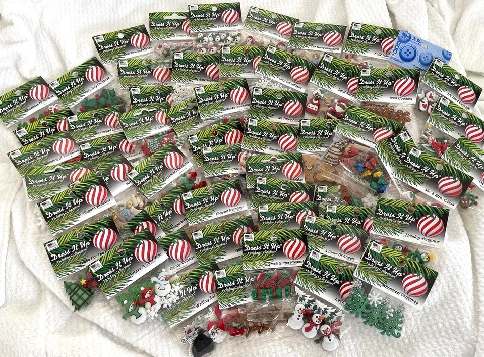 Dress It Up Button - CHRISTMAS SNOW FOOD GINGERBREAD SANTA CANDY - 64 options - Image 1 of 4