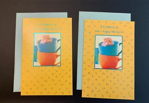 Menge 2 Grußkarten Freundliche Gedanken Maus Amerikanische Grüße Neu mit Env - Bild 1 von 3