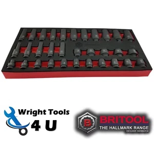 BRITOOL HALLMARK 32 STCK. 3/8" ANTRIEB SCHLAGSCHRAUBER STECKSCHLÜSSELSET (STANDARD & TIEF) 7-22 MM - Bild 1 von 4