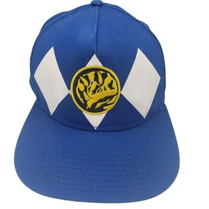 Power Rangers Hat Blue Mighty Morphin White Diamond Cap Embroidered Logo Cap - Picture 1 of 14