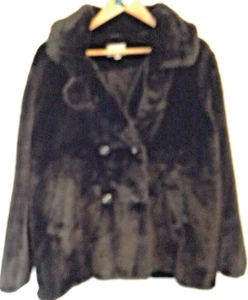 NEXT Ladies Black Faux Fur Double Breasted Look Jacket UK 16 BNWOTs - Picture 1 of 8