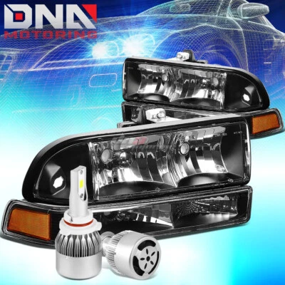 FARO CARCASA NEGRO + SEÑAL ÁMBAR + LED BLANCO 9006 HID CON VENTILADOR AJUSTE 98-04 BLAZER Foto 1 de 4