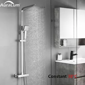 Auralum Duschsystem Mit Thermostat Regendusche Duscharmatur Duschset Handbrause - Bild 1 von 10