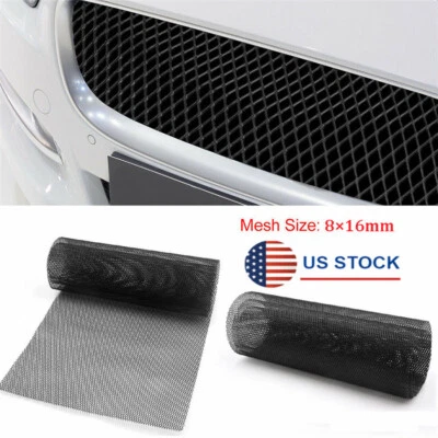 Universal Black Aluminium Car Bumper Lower Upper Grille Cover Mesh Net 40"x13" - Image 1 of 4