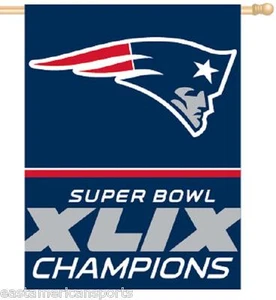 New England Patriots NFL 27 x 37 Super Bowl 49 Champions Vertical Flag Banner - Picture 1 of 1