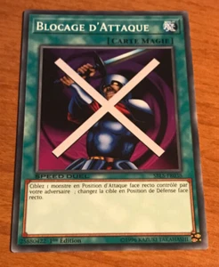 Carte Yu Gi Oh ! '' BLOCAGE D'ATTAQUE '' SBLS-FR038 (Commune) 1er EDITION NEUVE - Imagen 1 de 2