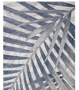 Ava I Nova Rug Palm 3'W x 5'D NOV110A Blue and Grey Floral Palm Area Rug New G4 - Picture 1 of 9