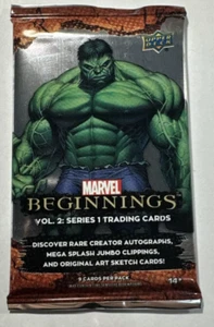 DUE! 2x Upper Deck 2022 Marvel Beginning Volume 2 Serie 1 Factory Hobby Packs - Foto 1 di 3