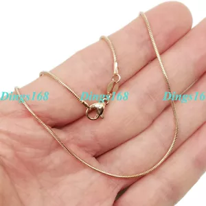 18K Rose Gold Filled Thin Italian Snake Chain Necklace 16/18/20"/22"/24inch K126 - Picture 1 of 2