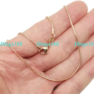 Collar de cadena de serpiente italiana delgada relleno de oro rosa de 18 quilates 16/18/20"/22"/24 pulgadas K126 Foto 1 de 2