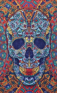 3D Tapestry "Ornate Skull" 60 x 90  - FREE  SHIPPING - Picture 1 of 6
