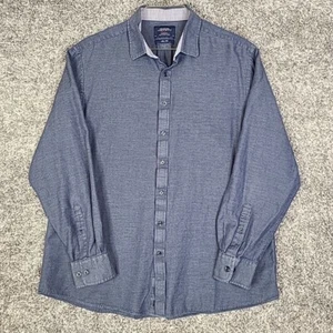 Charles Tyrwhitt Shirt Mens XL Slim Fit Blue Pique Long Sleeve Button Up Casual - Picture 1 of 8